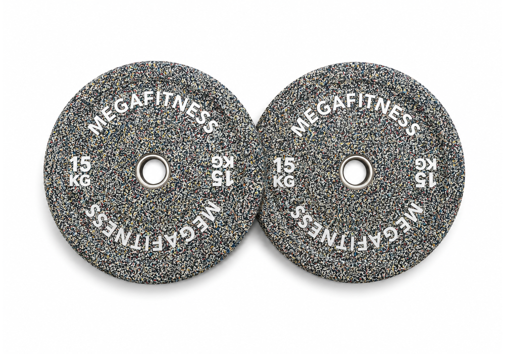 Hi-Temp weight plate 15kg white grey MegaFitness