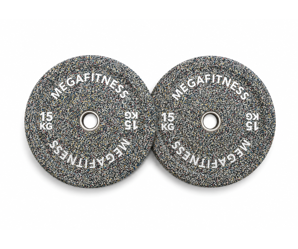 Hi-Temp weight plate 15kg white grey MegaFitness