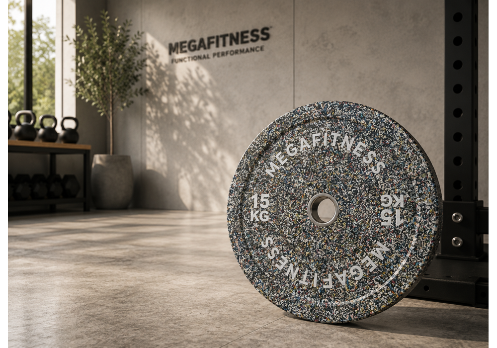 Hi-Temp weight plate 15kg white grey MegaFitness