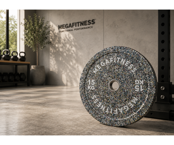 Hi-Temp weight plate 15kg white grey MegaFitness