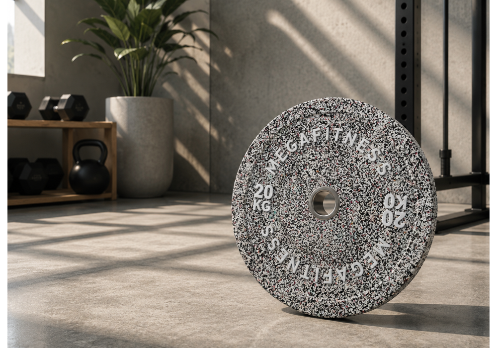 Hi-Temp weight plate 20kg white grey MegaFitness