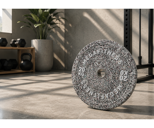 Hi-Temp weight plate 20kg white grey MegaFitness