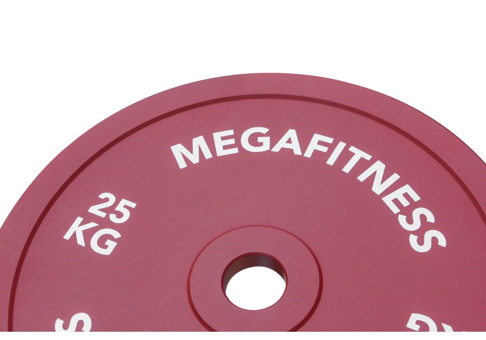 MegaFitness Calibrated Powerlifting Plate 25kg Red