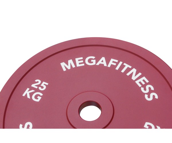 MegaFitness Calibrated Powerlifting Plate 25kg Red
