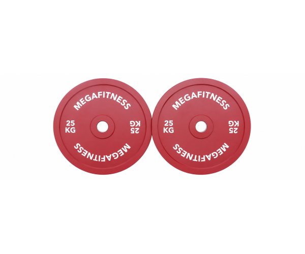 MegaFitness Calibrated Powerlifting Plate 25kg Red