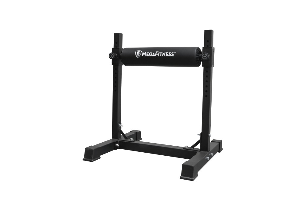 Adjustable steel Bulgarian split squat rack in matte black