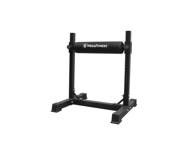 Adjustable steel Bulgarian split squat rack in matte black