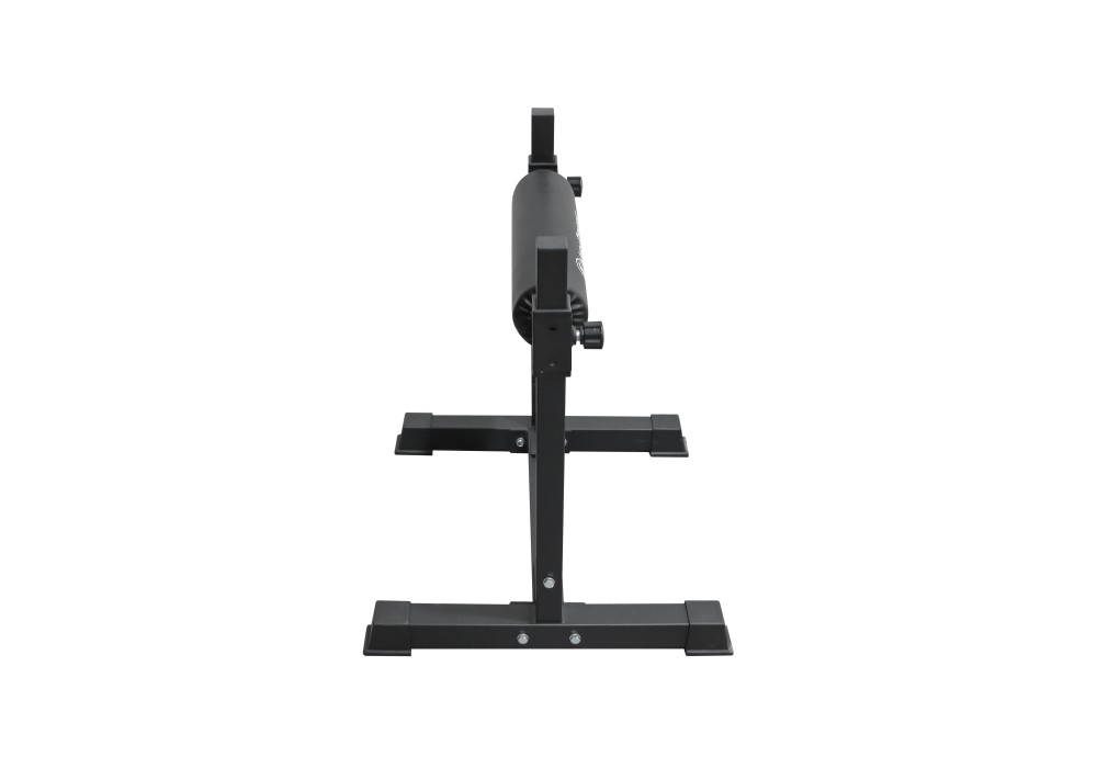Adjustable steel Bulgarian split squat rack in matte black