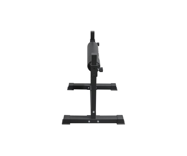 Adjustable steel Bulgarian split squat rack in matte black