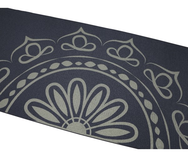 Μαύρο στρώμα yoga PVC με χρυσό μοτίβο Mandala και ιμάντα μεταφοράς