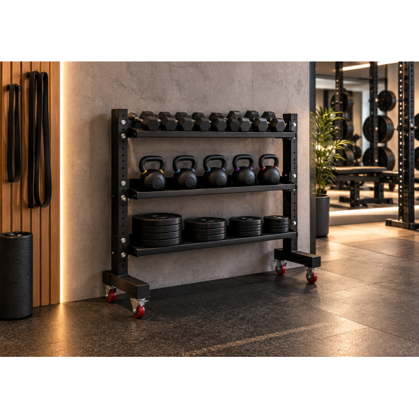 Mobile Adjustable Dumbbell Rack | MegaFitness