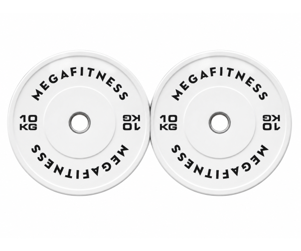 Bumber Plate Olympic Type White 10kg|Megafitness