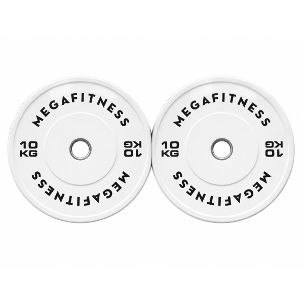 Bumper Plate Ολυμπιακού Τύπου Λευκό 10kg |Megafitness