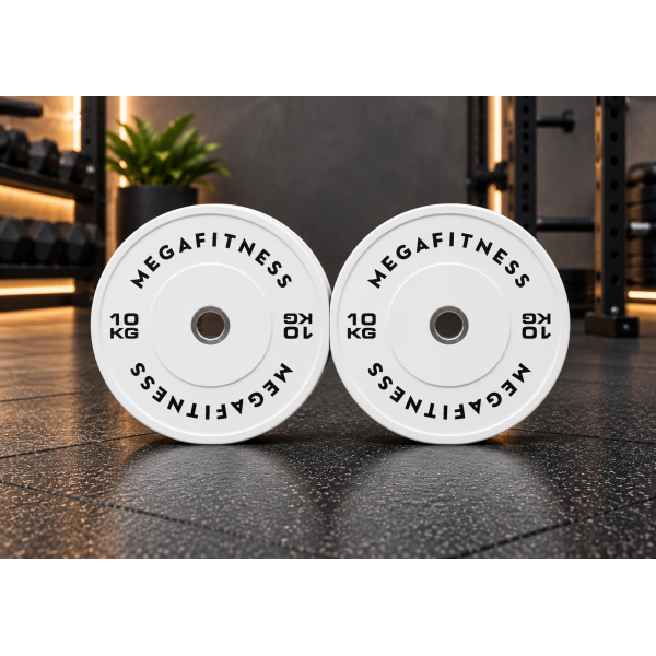 Bumper Plate Ολυμπιακού Τύπου Λευκό 10kg |Megafitness