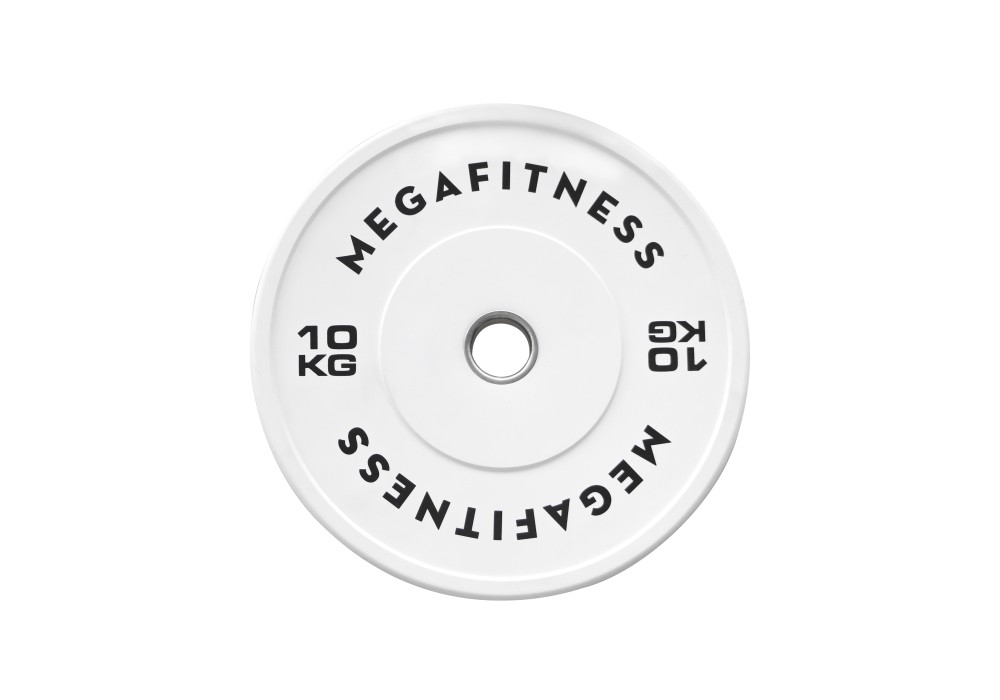 Bumber Plate Olympic Type White 10kg|Megafitness