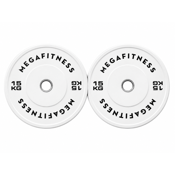 Bumper Plate Ολυμπιακού Τύπου Λευκό 15kg |Megafitness