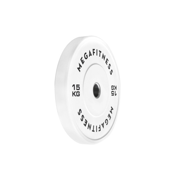 Bumper Plate Ολυμπιακού Τύπου Λευκό 15kg |Megafitness