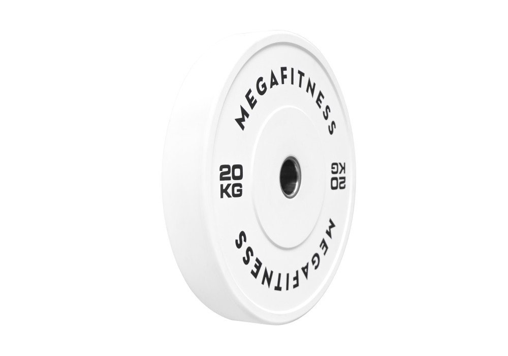 Λευκό Bumper Plate 20 kg από καουτσούκ SBR με ανοξείδωτο δακτύλιο