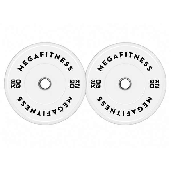 Bumper Plate Ολυμπιακού Τύπου Λευκό 20kg |Megafitness