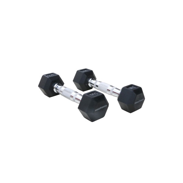 Εξάγωνος Αλτήρας 1kg Μαύρος |Megafitness