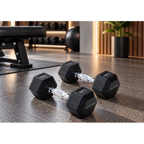 Black Hex Dumbbell 3kg |Megafitness