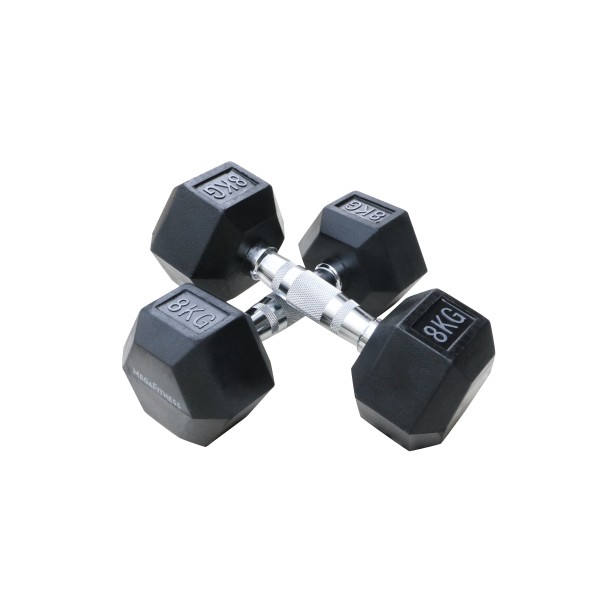 Εξάγωνος Αλτήρας 8kg Μαύρος |Megafitness