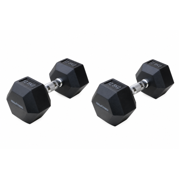 Εξάγωνος Αλτήρας 12.5kg Μαύρος |Megafitness