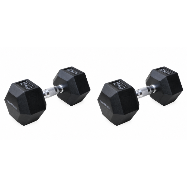 Εξάγωνος Αλτήρας 15kg Μαύρος |Megafitness