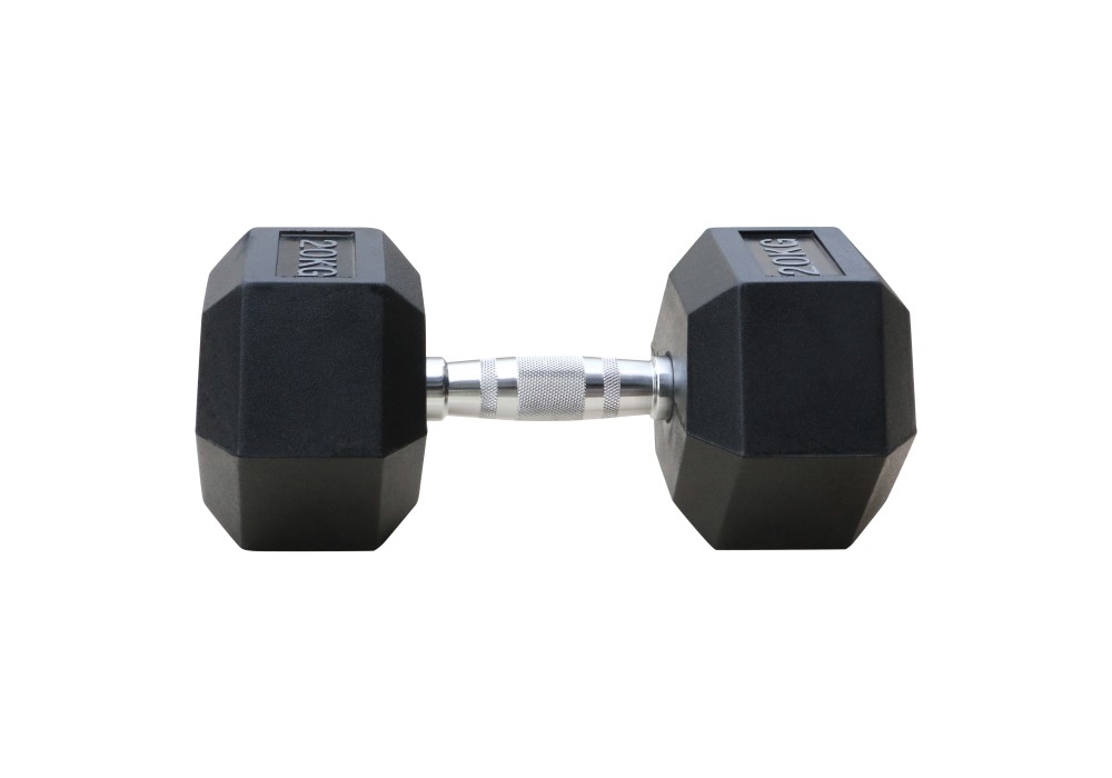 Εξάγωνος Αλτήρας Rubber 20 kg Μαύρος