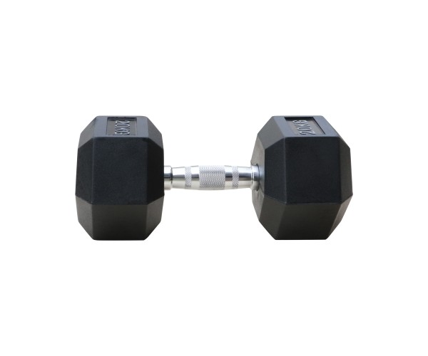 Εξάγωνος Αλτήρας Rubber 20 kg Μαύρος