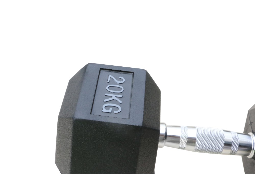 Εξάγωνος Αλτήρας Rubber 20 kg Μαύρος