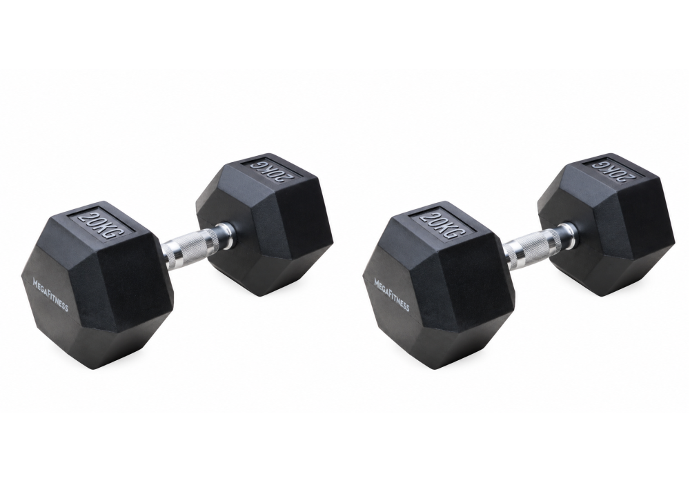 Εξάγωνος Αλτήρας Rubber 20 kg Μαύρος