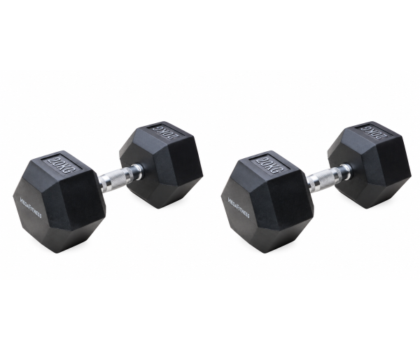 Εξάγωνος Αλτήρας Rubber 20 kg Μαύρος