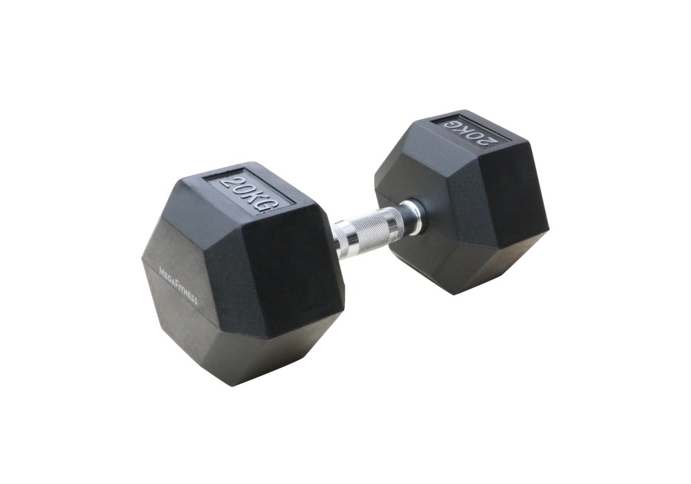 Εξάγωνος Αλτήρας Rubber 20 kg Μαύρος