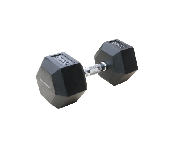 Εξάγωνος Αλτήρας Rubber 20 kg Μαύρος