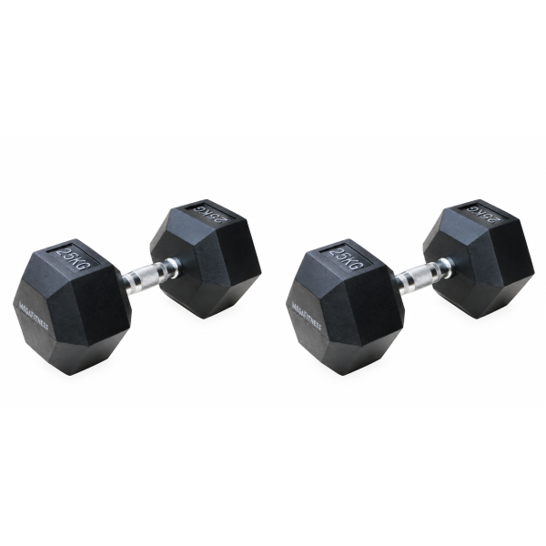 Εξάγωνος Αλτήρας 25kg Μαύρος |Megafitness