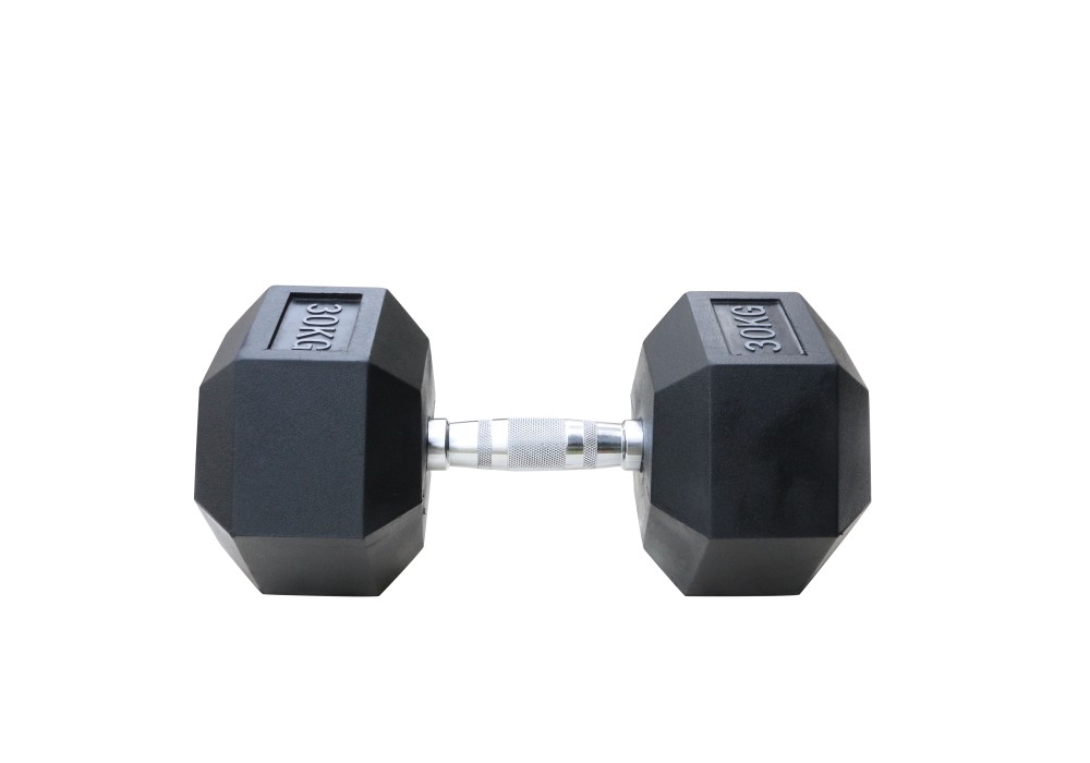 Εξάγωνος Αλτήρας Rubber 30 kg Μαύρος