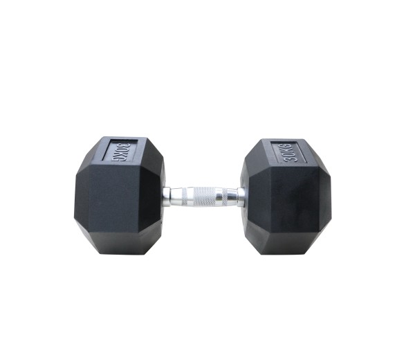 Εξάγωνος Αλτήρας Rubber 30 kg Μαύρος