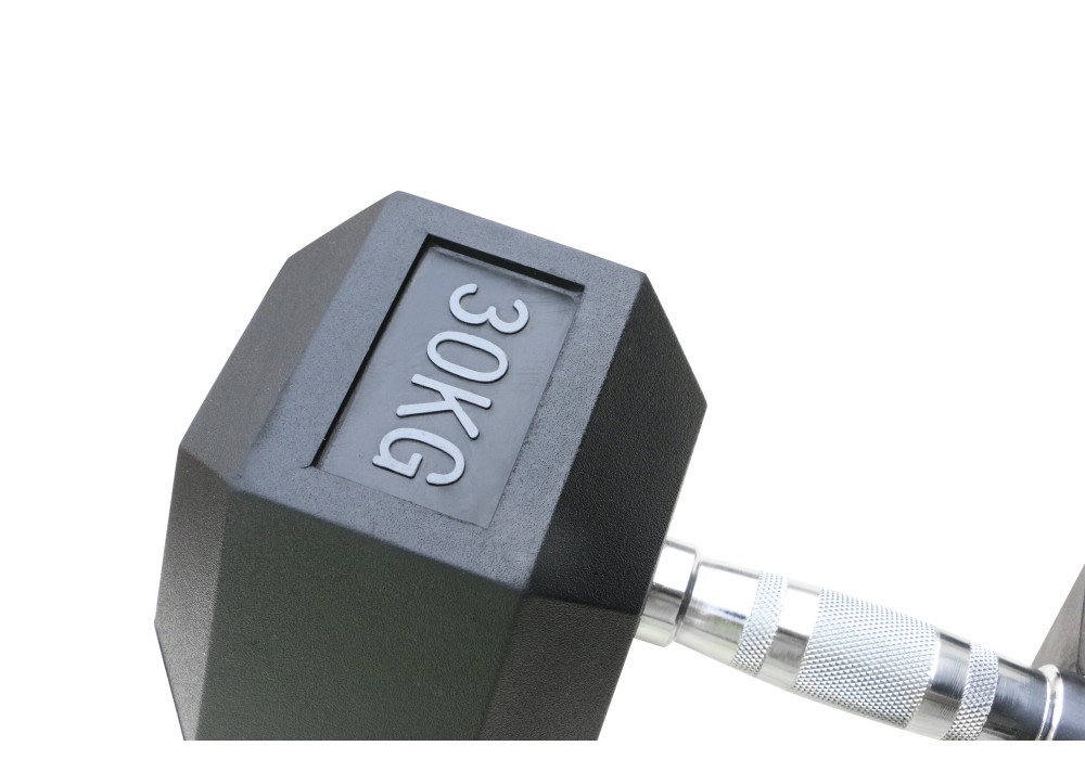 Εξάγωνος Αλτήρας Rubber 30 kg Μαύρος