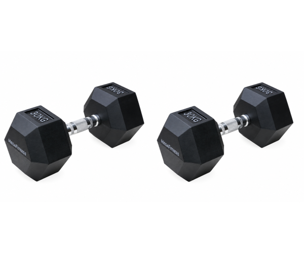 Εξάγωνος Αλτήρας Rubber 30 kg Μαύρος