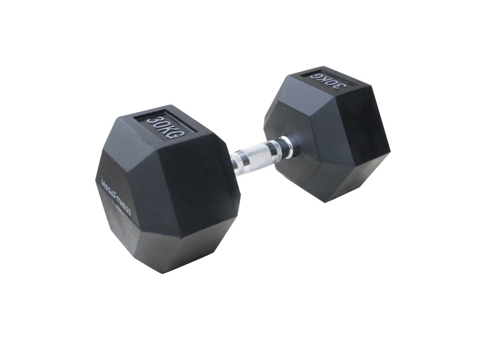 Εξάγωνος Αλτήρας Rubber 30 kg Μαύρος