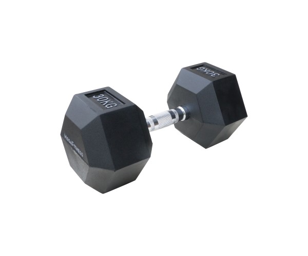 Εξάγωνος Αλτήρας Rubber 30 kg Μαύρος