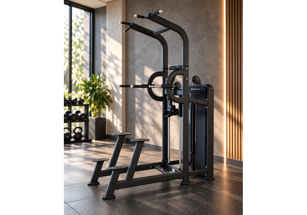 Professional Assisted Chin-Up Machine with 85 kg assistance weight stack