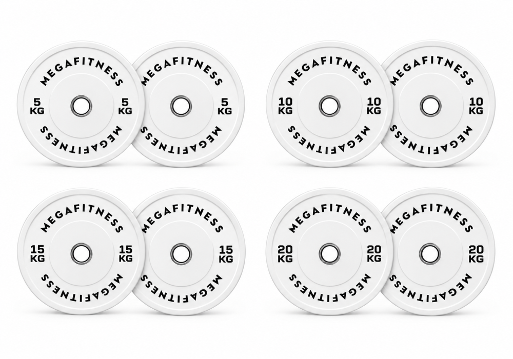 Σετ λευκών bumper plates 100 kg MegaFitness