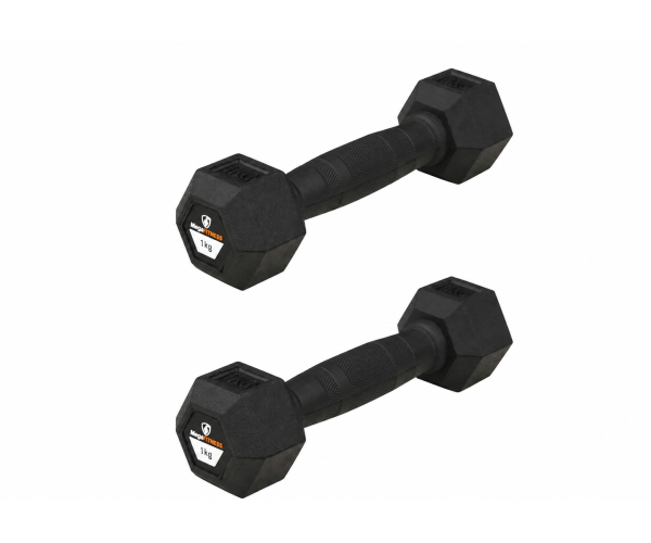 Hex Rubber Dumbbell 1kg |Megafitness