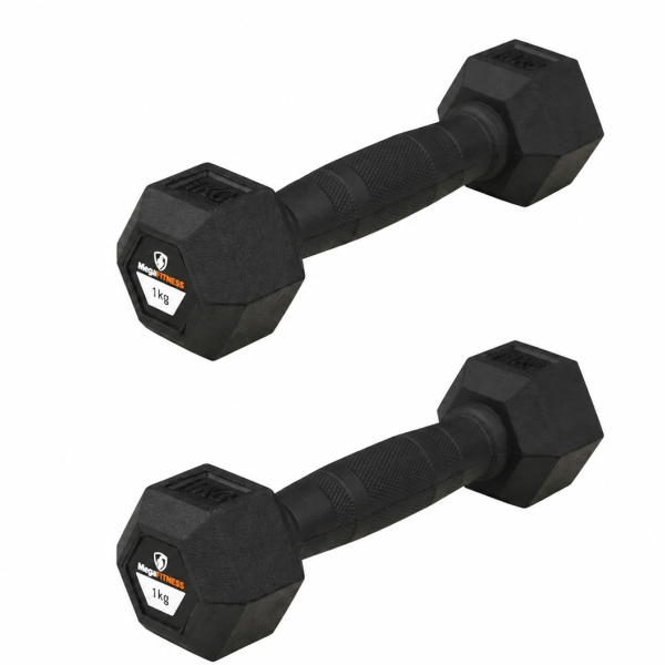 Hex Rubber Dumbbell 1kg |Megafitness