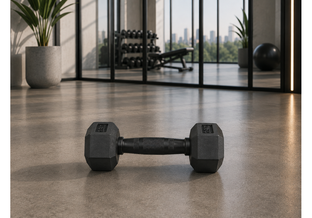 Hex Rubber Dumbbell 12.5kg |Megafitness