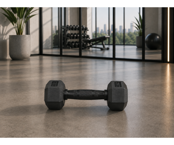 Hex Rubber Dumbbell 12.5kg |Megafitness