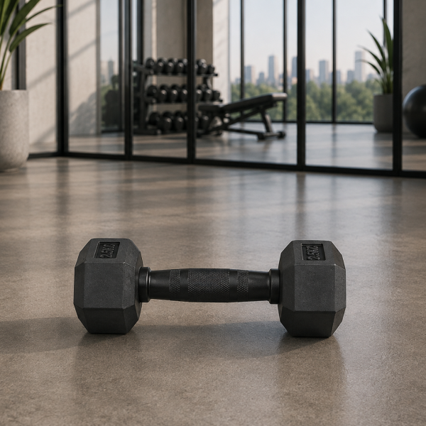 Hex Rubber Dumbbell 12.5kg |Megafitness