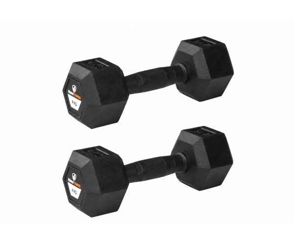Hex Rubber Dumbbell 4kg |Megafitness
